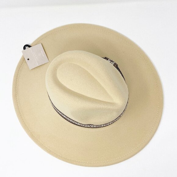 Cream Wide Brim Rancher Style Hat - Picture 7 of 10